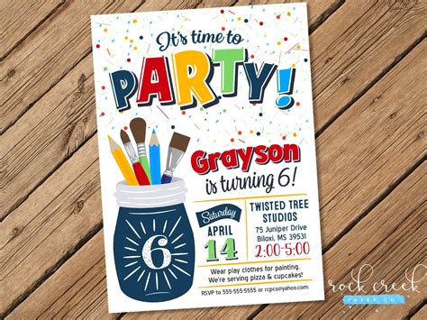 canvas birthday invitations